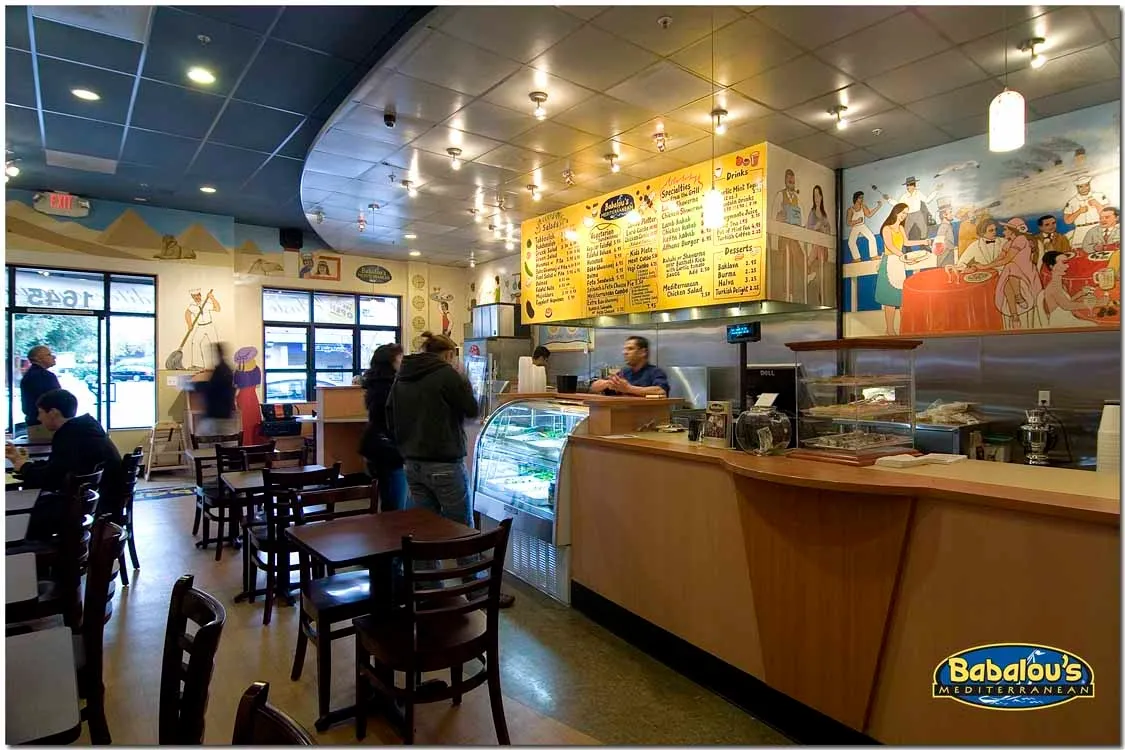 Order counter and guests inside Babalou's